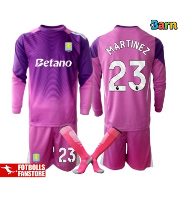 Aston Villa Emiliano Martinez #23 Målvakt Tredje Tröja Barn 2025-26 Långärmad (+ Korta byxor)